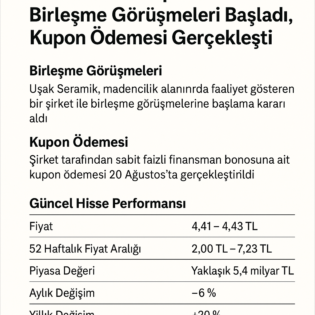 Uşak Seramik San. A.Ş.” (USAK) Hisse Analizi